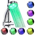thumbnail image 1 of Vive Comb Colorful Shower Head Home Bathroom 7 Colors Changing LED Shower Water Glow Light, 1 of 9