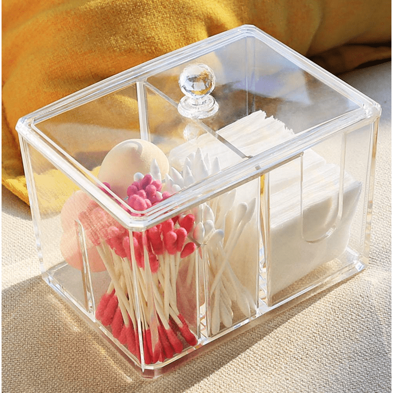 Cotton Swab Storage Box Cosmetic Box Qtip Container With Lid