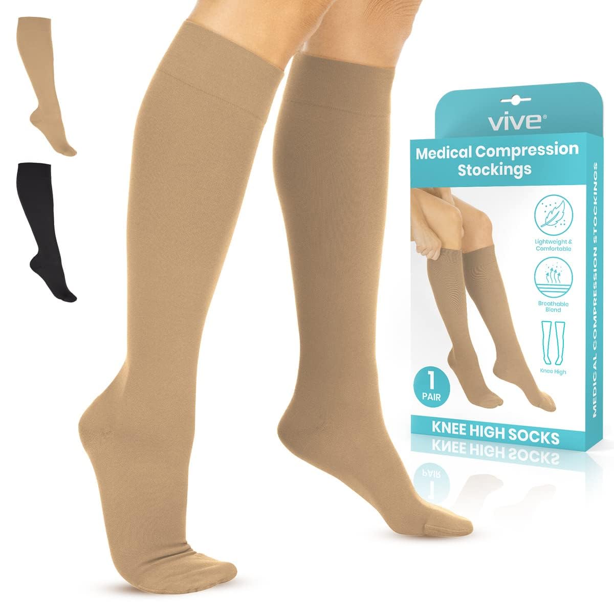 Vive Compression Stockings for Women, Men 1520 mmHg Medical
