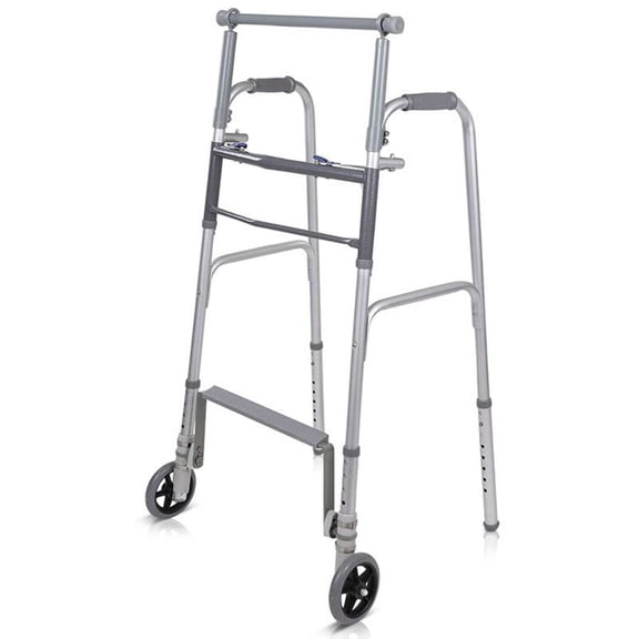 Vive Footbar Standing Walker  Patient Stand Assist with Safety Grab Bar, Easy Folding Design, Adjustable Height