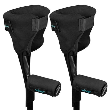 Vive Forearm Crutch Pads & Hand Grips 4 PCS (Open Cuff Crutches) - for Hands