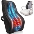 thumbnail image 1 of Vive Full Lumbar Cushion – Memory Foam Back Support Pillow for Lower Back Pain Relief – Ergonomic Mesh Seat Cushion for Office Chair, Car & Home – Orthopedic Contour Design for Better Posture, Black, 1 of 9