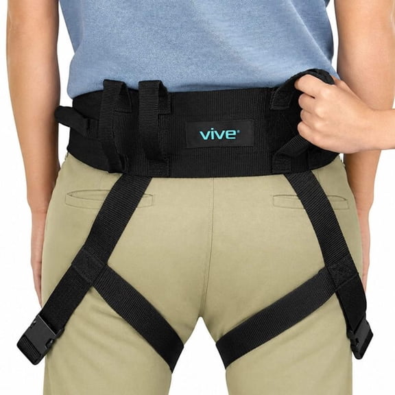 Vive Transfer Belt with Leg Loops Medical Gait Assist for Safe Patient Handling Quick-Release Metal Buckle, Long Adjustable Strap Ideal for Bariatric, Pediatric & Elderly Care (52")