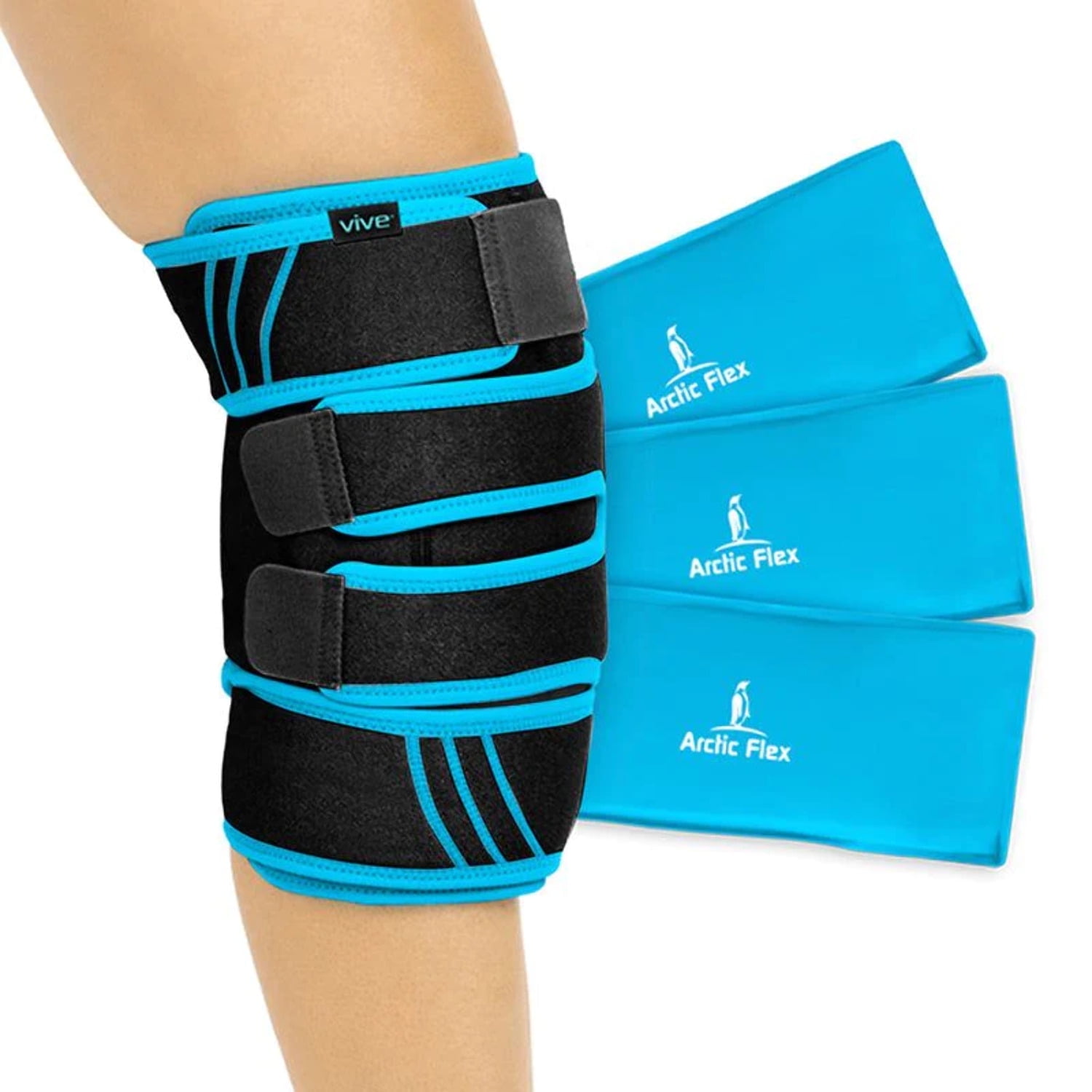Vive Knee Ice Pack Wrap Cold/Hot Gel Compression Brace, Heat Support