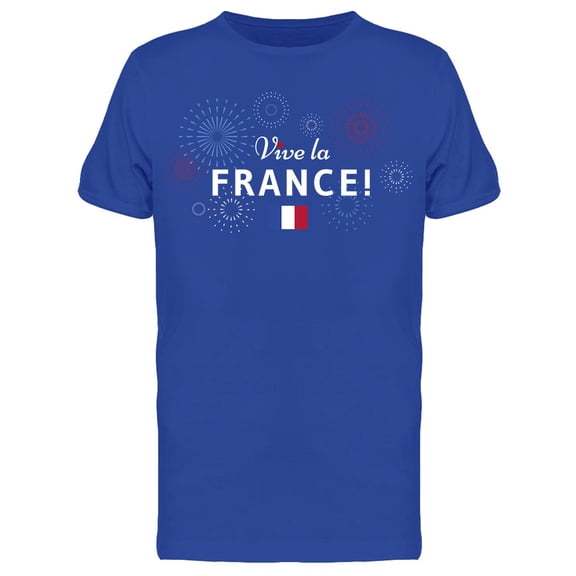 Vive La France Design Fireworks T-Shirt Men -Image by Shutterstock, Male Large
