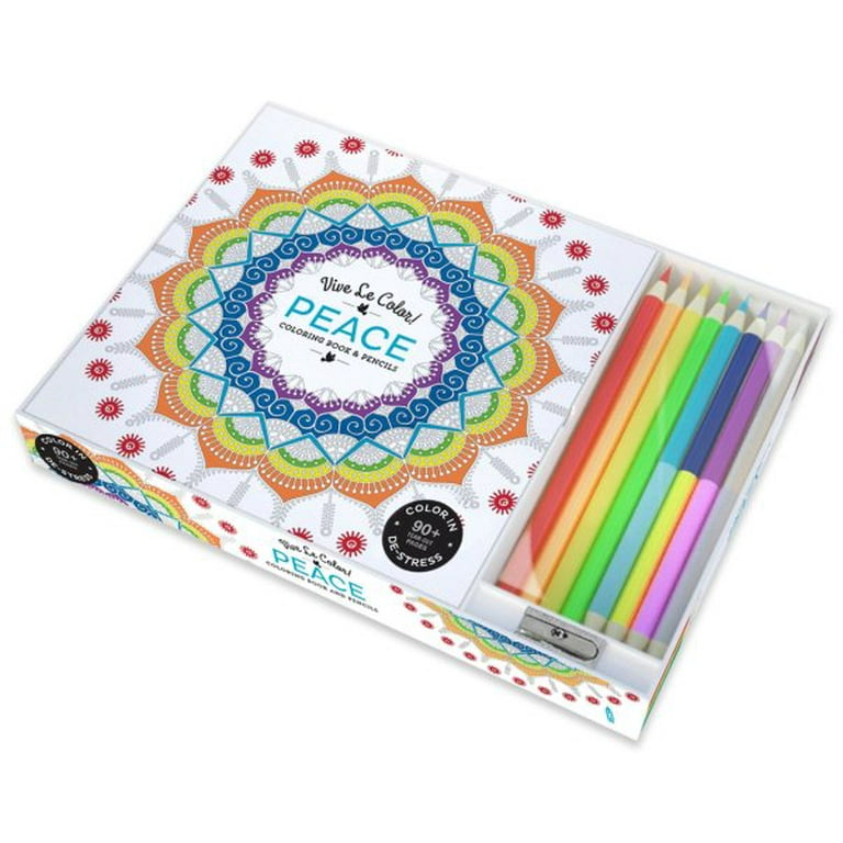 Vive Le Color! Peace (Adult Coloring Book and Pencils) : Color Therapy Kit  (Paperback) 