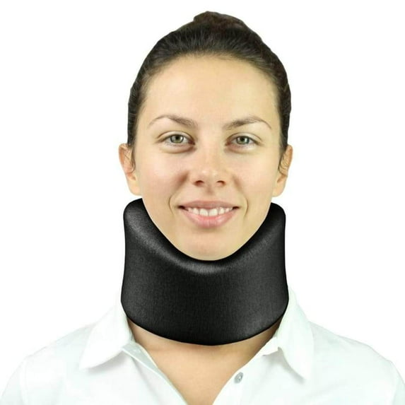 Vive Neck Brace - Foam Cervical Collar - Adjustable Spinal Support, 4 Inch, Black
