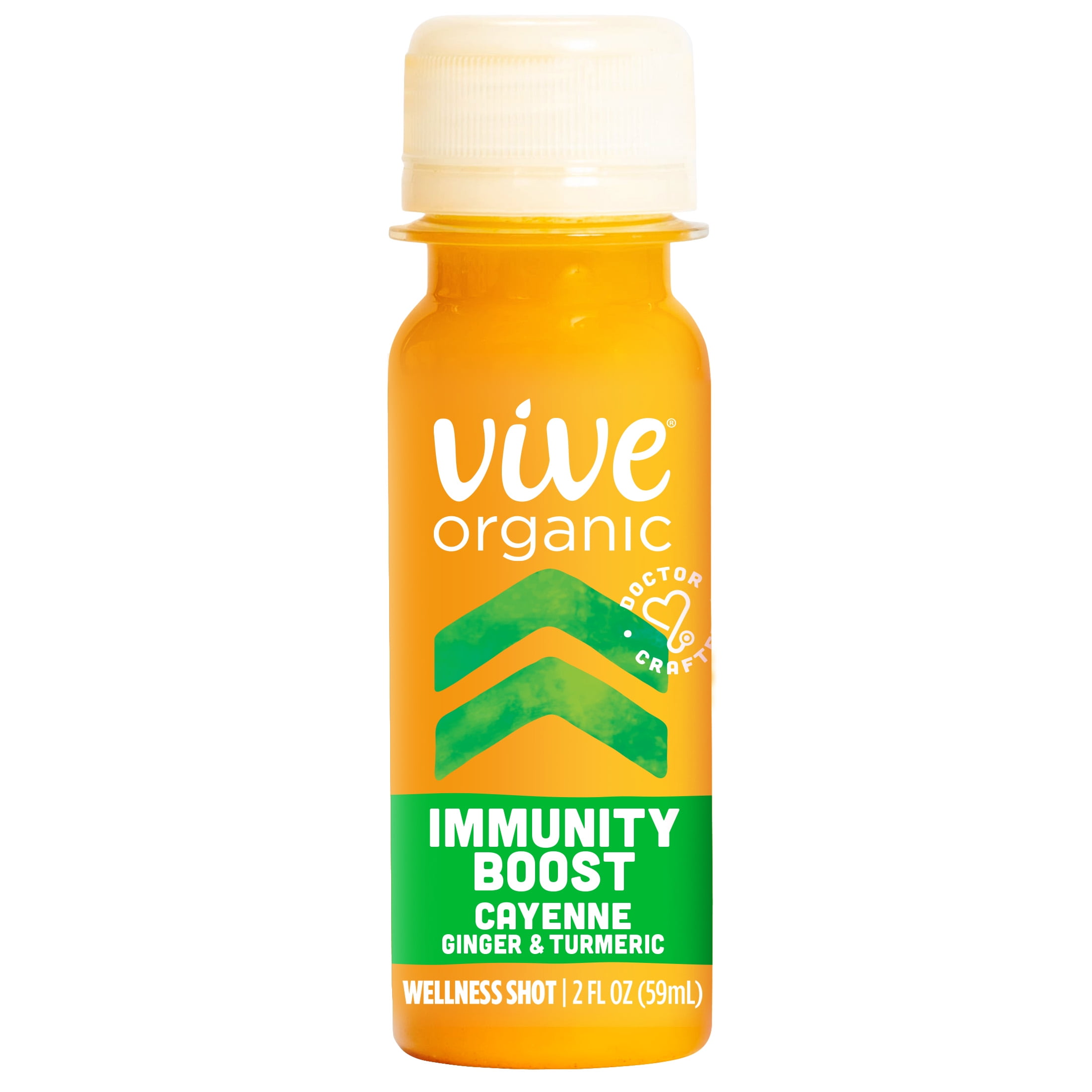 Vive Organic Immunity Boost Shot, Cayenne, Ginger and Turmeric Wellness Shot, 2 fl oz Bottle