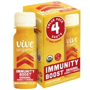 Vive Organic Immunity Boost Shot, Original Ginger and Turmeric Wellness Shot, 2 fl oz Bottles, 4-Pack