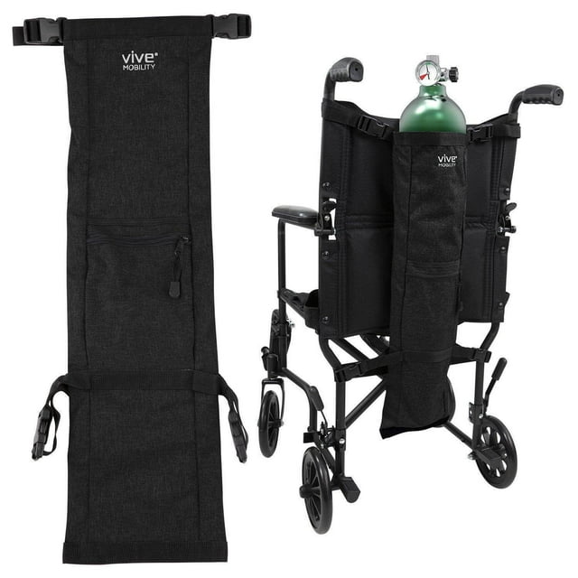 Vive Oxygen Tank Holder for Wheelchair, Portable Medical Cylinder