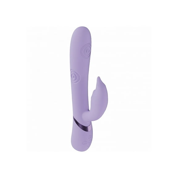 Vive Pallina Rechargeable Silicone Triple Motor G-Spot VIbrating and Tapping Beads Clit Rabbit Vibrator, Lavender