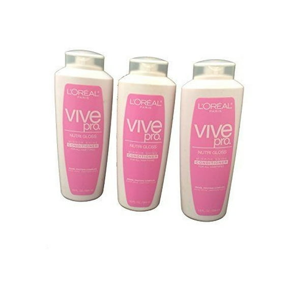 Pack of 3: L'Oreal Paris Vive Pro Nutri Gloss Conditioner, Mirror Shine, f..