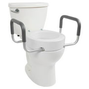 Vive Raised Toilet Seat with Handles, 3.5 Toilet Seat Riser with Arms, Elongated, Weight Capacity 300lbs