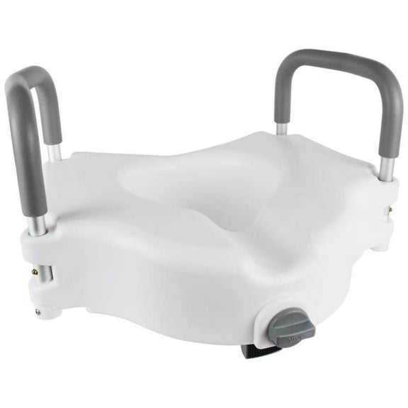 Vive Raised Toilet Seat 5"  Portable Elevated Toilet Riser for Elongated & Standard Toilets  Bathroom Safety Seat Lifter for Seniors, Elderly, Disabled, or Handicapped