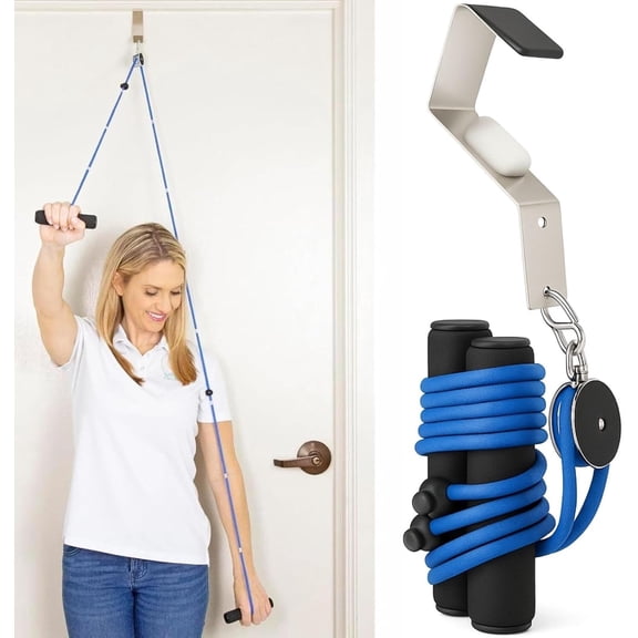 Vive Shoulder Pulley for Physical Therapy - Rotator Cuff Pain Pulley System - Over Door Rehab Exerciser - with Durable Metal Pulley & Comfortable Padded Handles