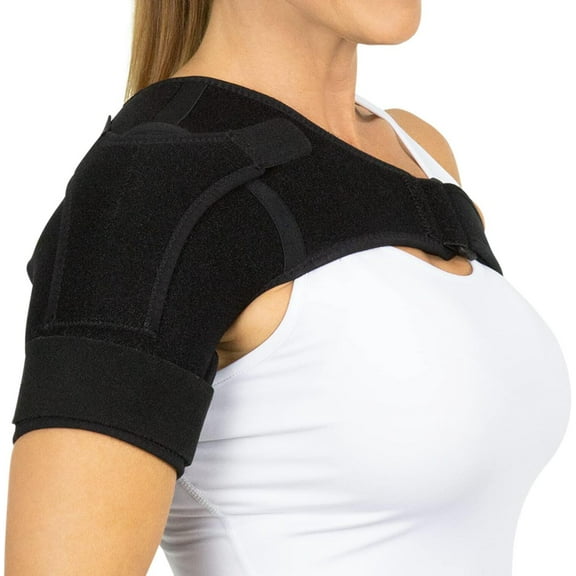 Vive Shoulder Brace  Compression Support Sleeve for Men & Women  Rotator Cuff Injury Recovery, Arthritis, Sprains, Dislocation, and Pain Relief (Black, Medium)
