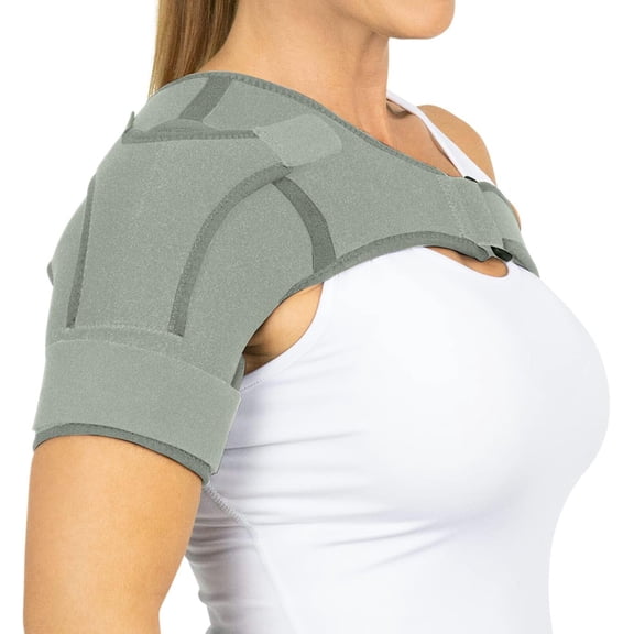 Vive Shoulder Brace Compression Support Sleeve for Men & Women Rotator Cuff Injury Recovery, Arthritis, Sprains, Dislocation, and Pain Relief (Grey, Medium)