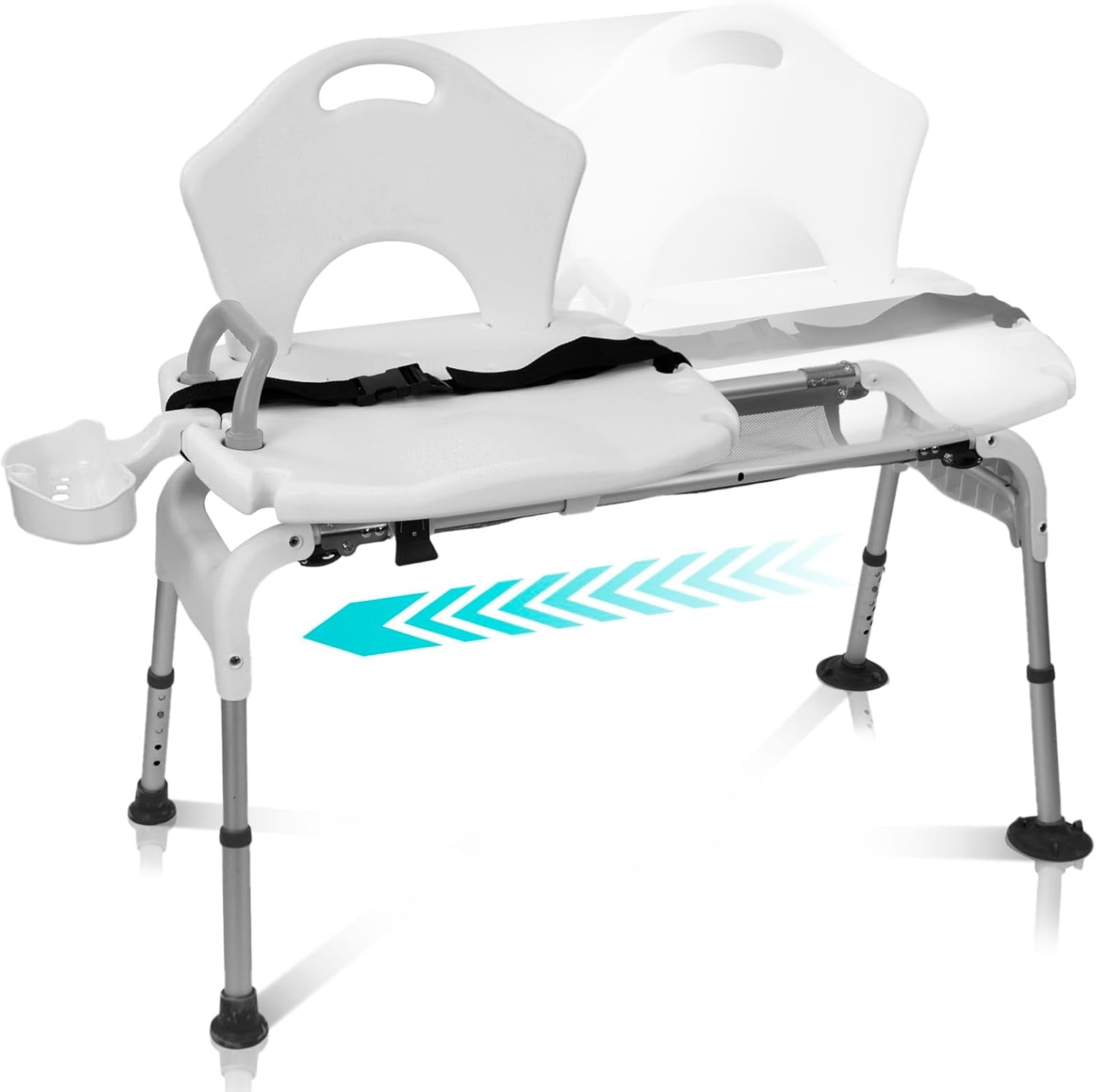Vive Sliding Shower Chair Handicap Transfer Bench for Elderly