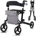 thumbnail image 1 of Vive Sunstride Rollator for Seniors - Foldable Walker with Seat, Durable Aluminum Frame, 8-inch All-Terrain Wheels, 1 of 8