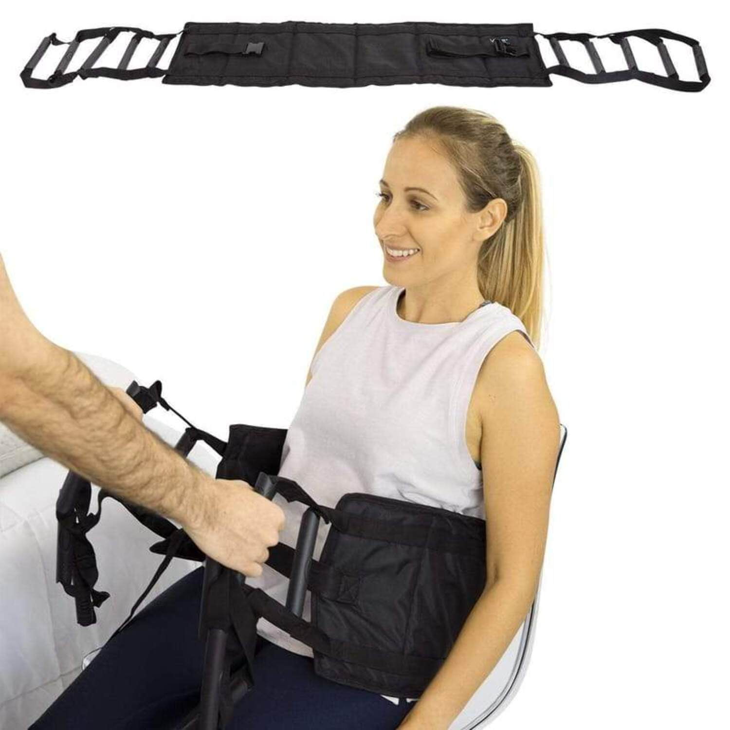 Vive Transfer Sling, Padded Assist Gait Belt, Patient Lift with Straps