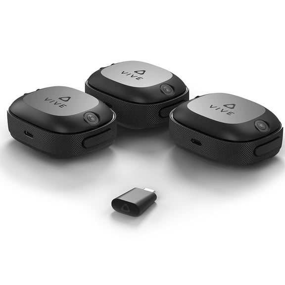 Vive Wireless Ultimate Tracker for VR Headset, Black, 3 Pieces