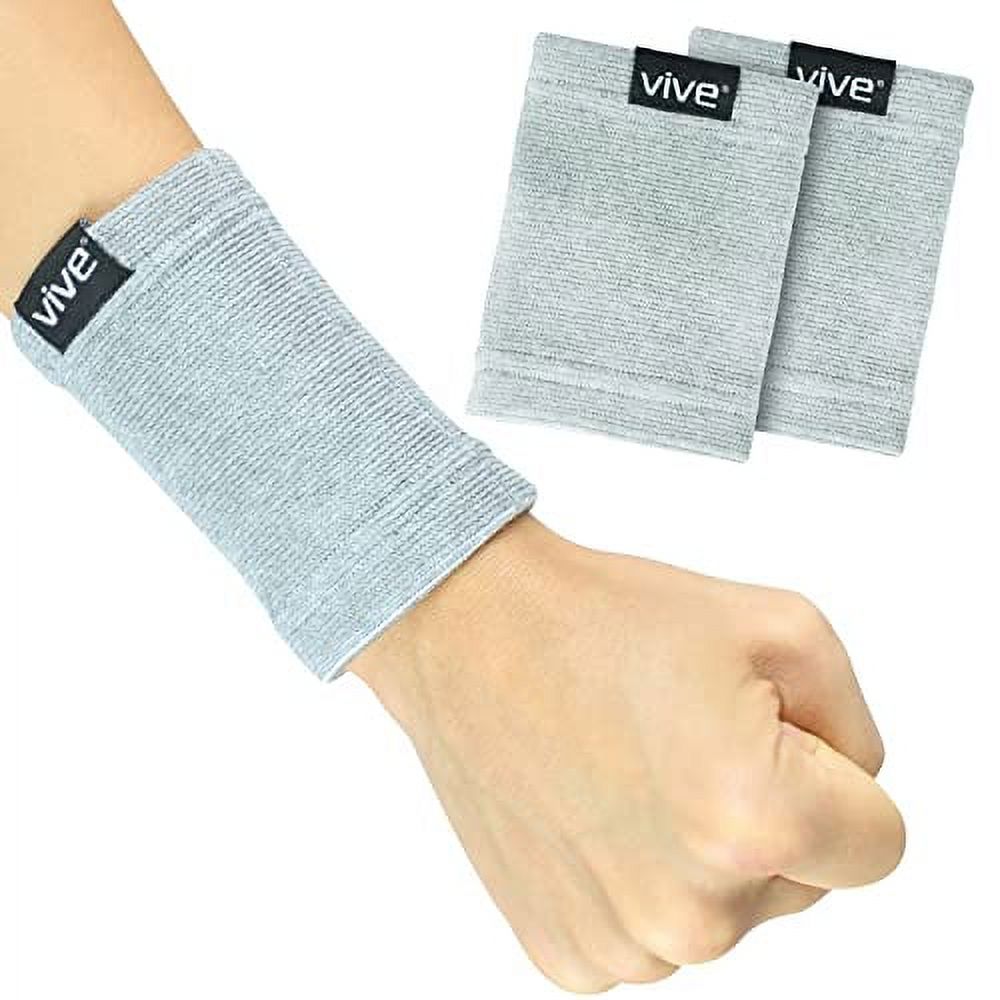 Vive Wrist Compression Sleeves for Women & Men (Pair) Elastic Support