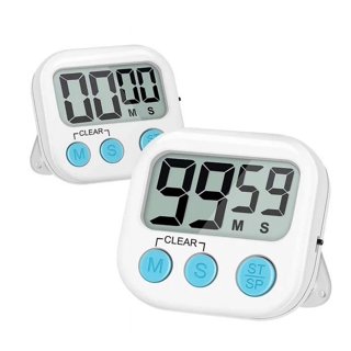 Vouloir 6 Pack Digital Kitchen Timer Small Classroom Timers for Kids Teachers(White)