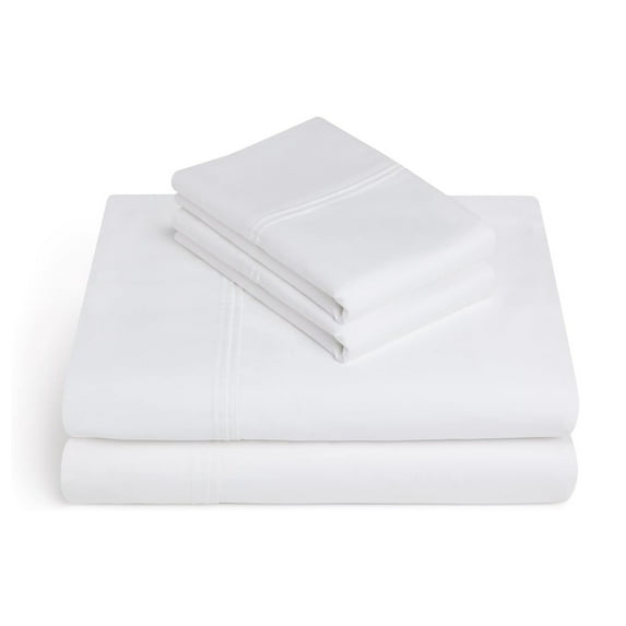 Vivendi King Sheet Set, Cotton Blend, 625 Thread Count, 4 Pc Set, Bedding Sheet Set Sateen Weave, Wrinkle Resistant Flexifit, Hotel Collection Soft Luxury, Fits Upto 20" Deep Pocket - (White)