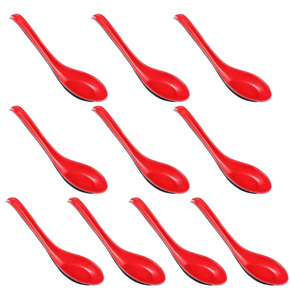 Viveous 10 Chinese Asian Japanese Spoon Wonton Soba Rice Pho Ramen Noodle Soup Spoons Set Dessert Spoon