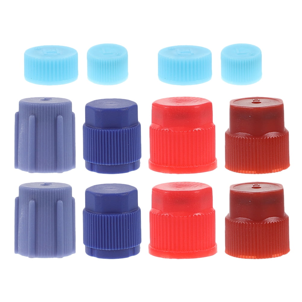Viveous 12 Pcs Ac Valve Core Kit Air Conditioning Charging Port Caps Universal Valve Repair Set For Car Air Conditioning