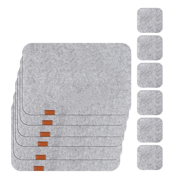 Viveous 12Pcs Simple Felt Placemat Practical Heat Insulation Mat Home Table Coaster
