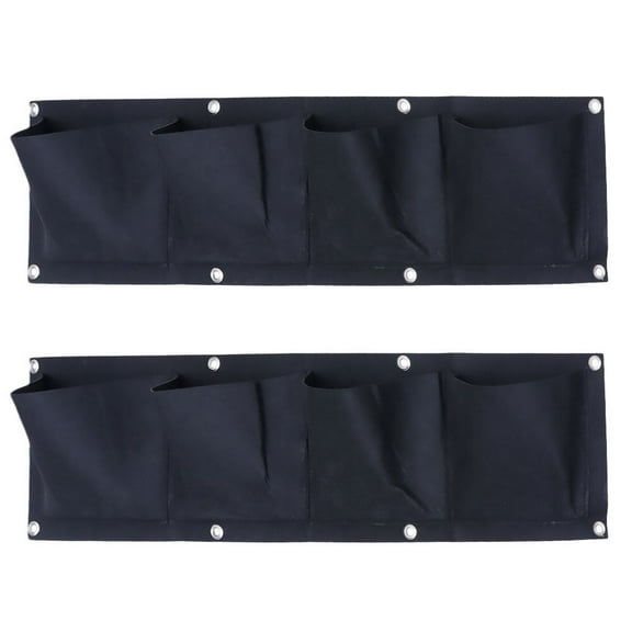 Viveous 2 Vertical Garden Wall Planter with 3 Pocket Hanging Strawberry Grow Bag Wall Mount Fence Planting for Vegetables Hot Pepper Potato