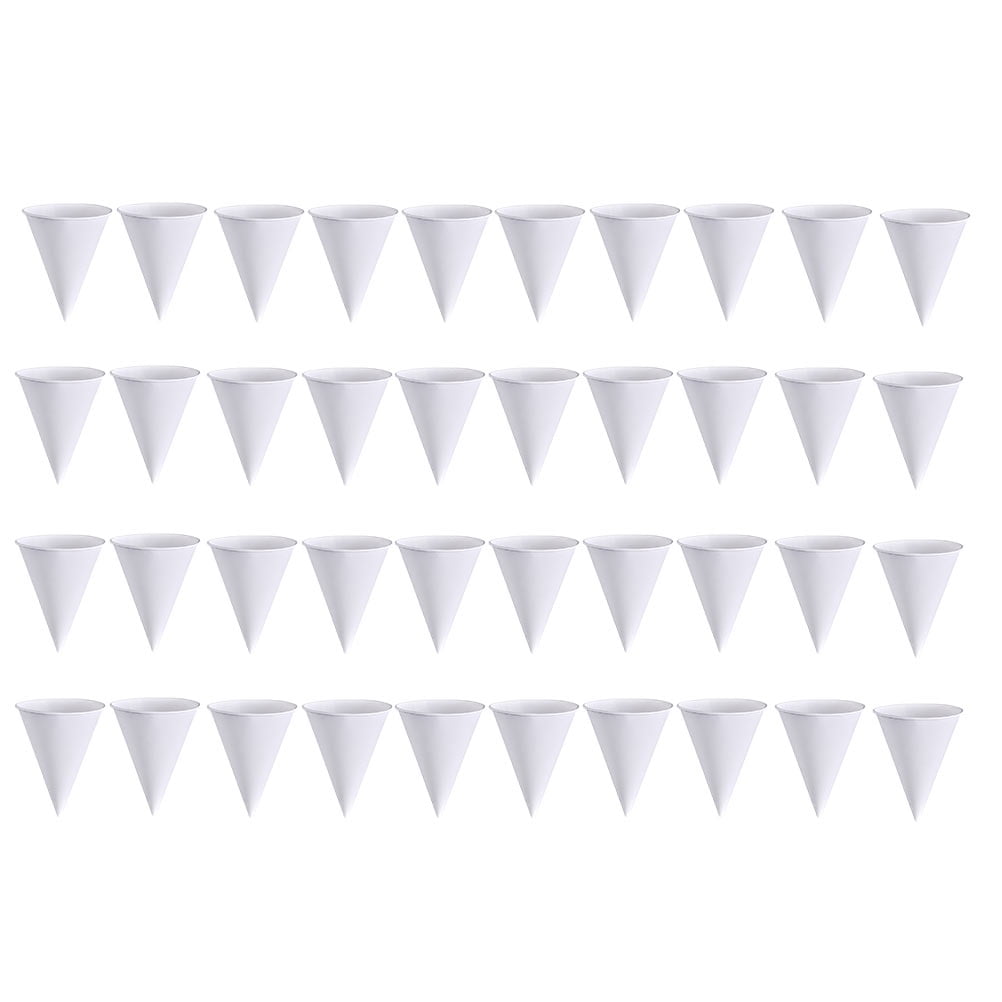 Viveous 200Pcs Cone Cups Snow Cone Paper Cups Funnel Leakproof Cone ...