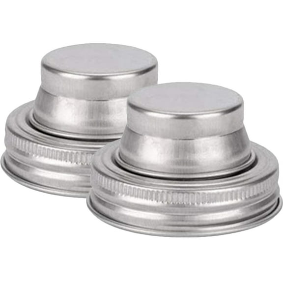 Viveous 2Pcs Household Mason Jar Covers Wear-resistant Mason Jar Shaker Lids Stainless Steel Mason Jar Caps