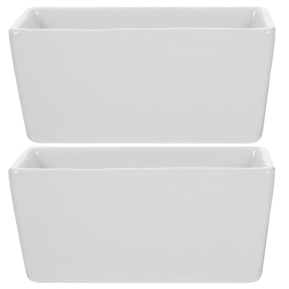 Viveous 2Pcs Sugar Packet Holder Tea Bag Bowl Ceramic Sugar Bowl Sugar Rectangular Sugar Container Holder Butter Dish Butter Keeper