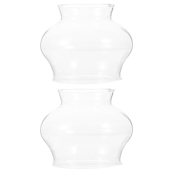 Viveous 2pcs Glass Lamp Shade Kerosene Light Lampshade Oil Lamp Part Accessory