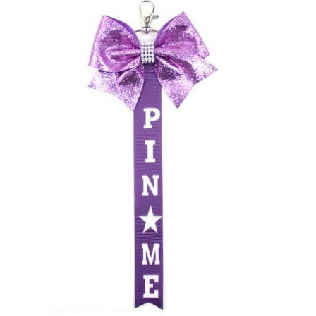 Viveous 2pcs Pin Me Ribbon Cheer Bow Keychains Decorative Bow Backpack Charm Cheer Bag Decors Pin Me Bow Cheerleader Accessories