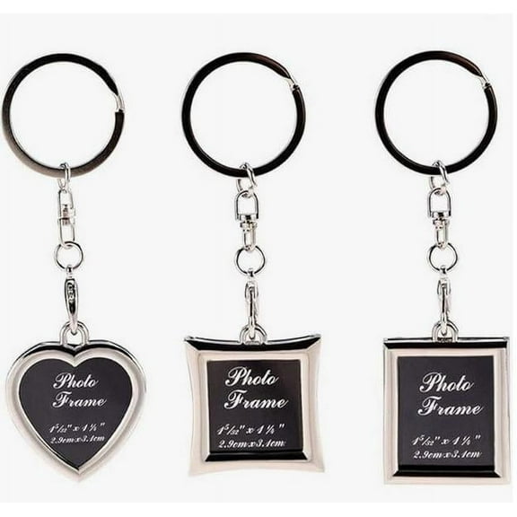 Viveous 3 Pcs Matching Keychains For Couples Photo Key Chain Photo Frame Keychain With Picture Holder For Boyfriend And Girlfriend