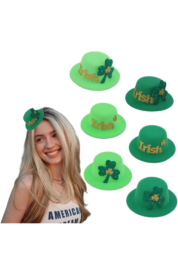 3pcs Green Cap Hair Clips For Women St. Patrick'S Day Hair Accessories Cute Hair Clips For Festival Holiday Hair Accessories