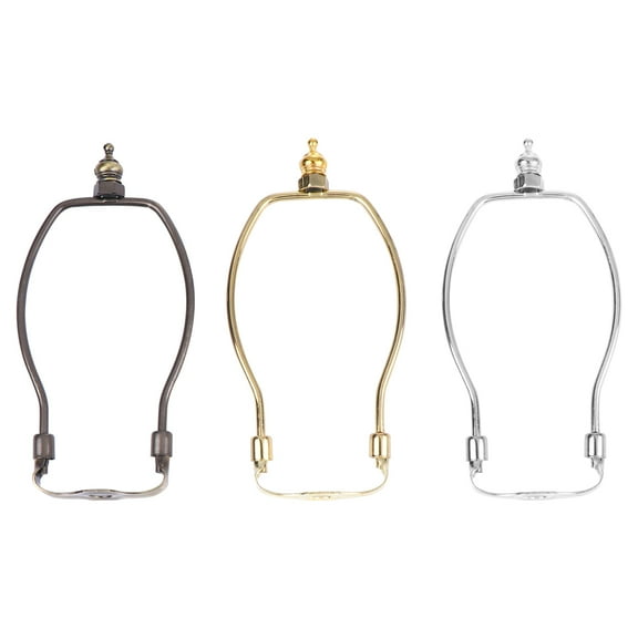 Viveous 3pcs Lamp Harp Holder with Saddle and Final Heavy Duty Lamp Harp for Table Lamps Floor Lamp Shades 6 Inch ( Silver Golden )