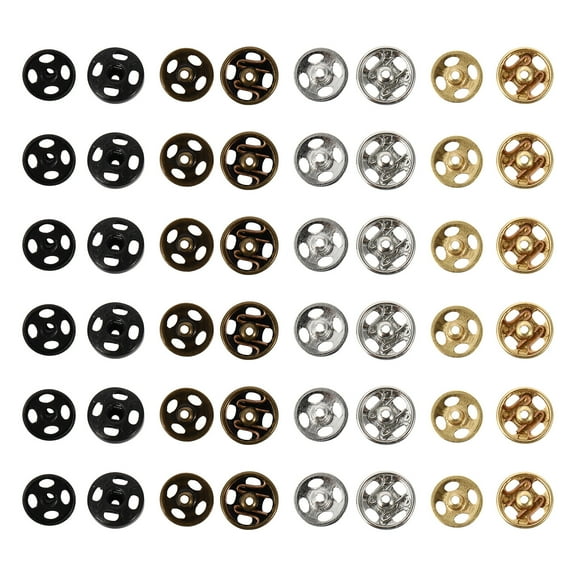 Viveous 40pcs Metal Tiny Buttons Clothes Sew on Snap Buttons Press Buttons Snap Fasteners Decorative Crafts Button for Garment DIY Accessories 5mm