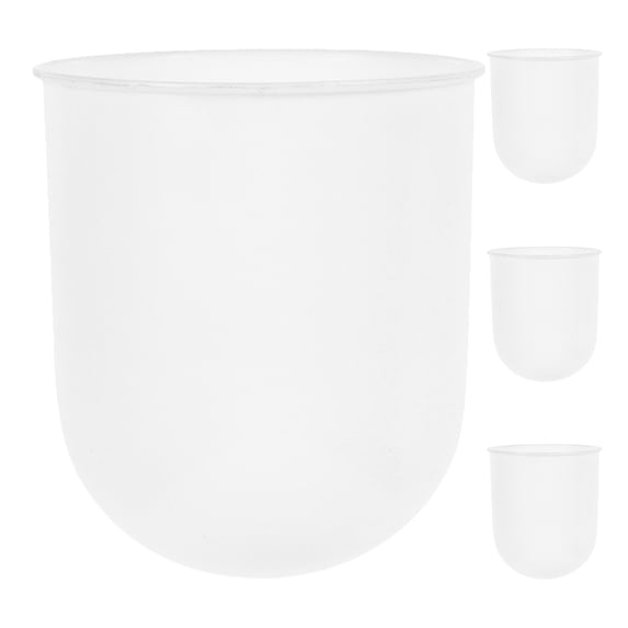 Viveous 4Pcs Round Toilet Brush Holder Toilet Cleaning Brush Cup Toilet Brush Rack Bathroom Brush Holder Bathroom Cleaning Supplies White