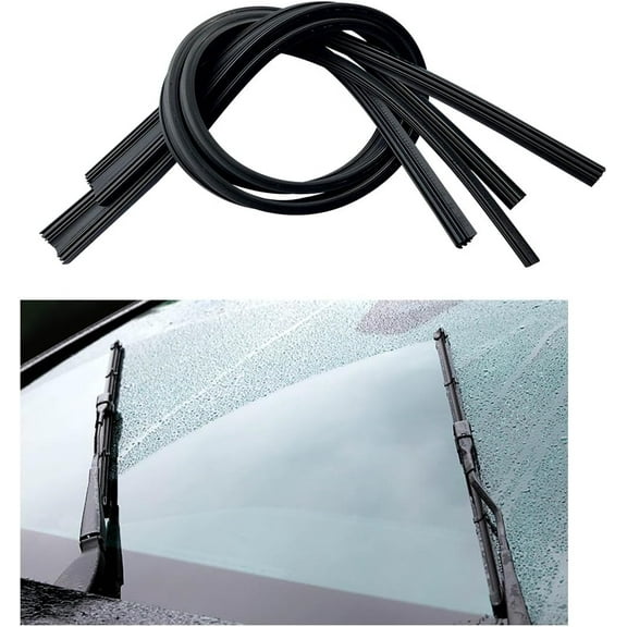 Viveous 4pcs Automotive Replacement Windshield Wiper Refills Vehicle Windshield Wiper Refills Wiper Inserts Window Wiper Rubber Strips