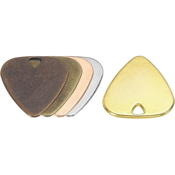Viveous 5 Pcs Plectrums Picks Stainless Steel Guitar Pick Metal Guitar Picks For Electric Guitar Bass Ukulele Bass Electric Acoustic Guitars Accessories
