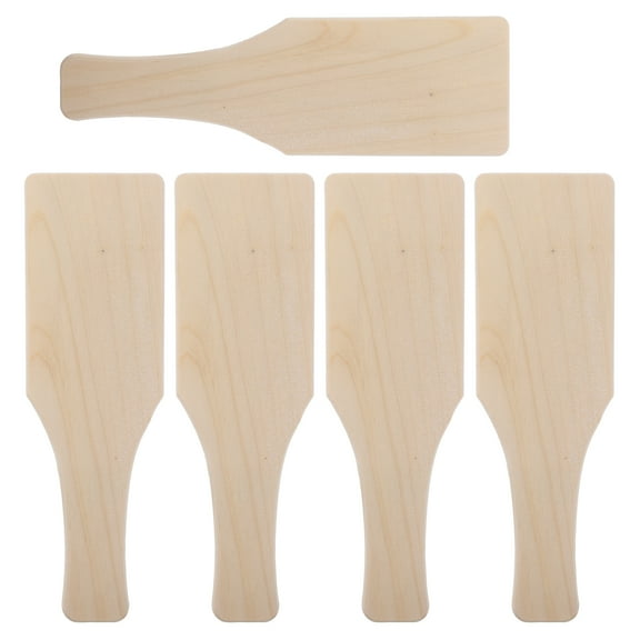 Viveous 5PCS Unfinished Wood Paddle Wood Board For Crafts Sorority Fraternity Home Decoration Pottery Tool
