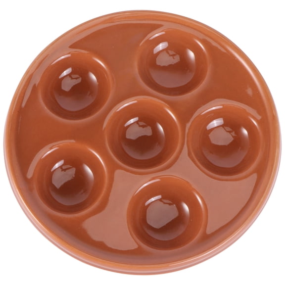OFFIGAM Ceramic Escargot Serving Dish Set for Dining, 6.7 x 6.7 x 1 Inch, Elegant Snail Shell Plate for Appetizers