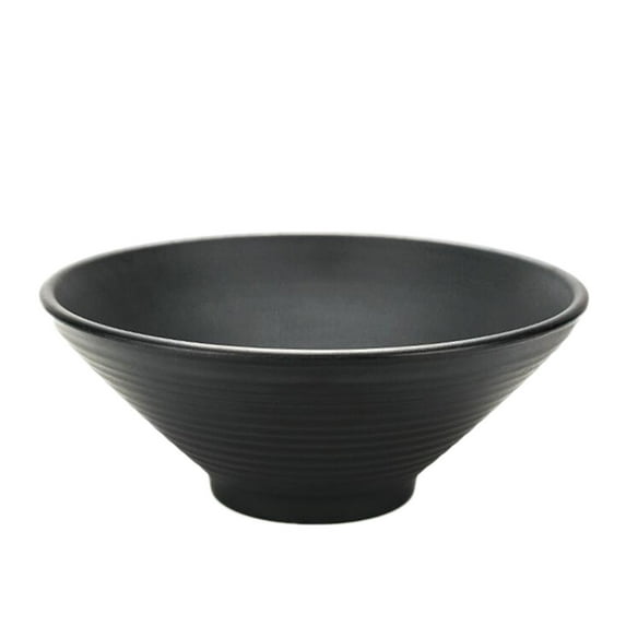 Viveous 1 Pc 8-inch Salad Bowl Nonslip Porridge Bowl Plastic Ramen Bowl (Black)