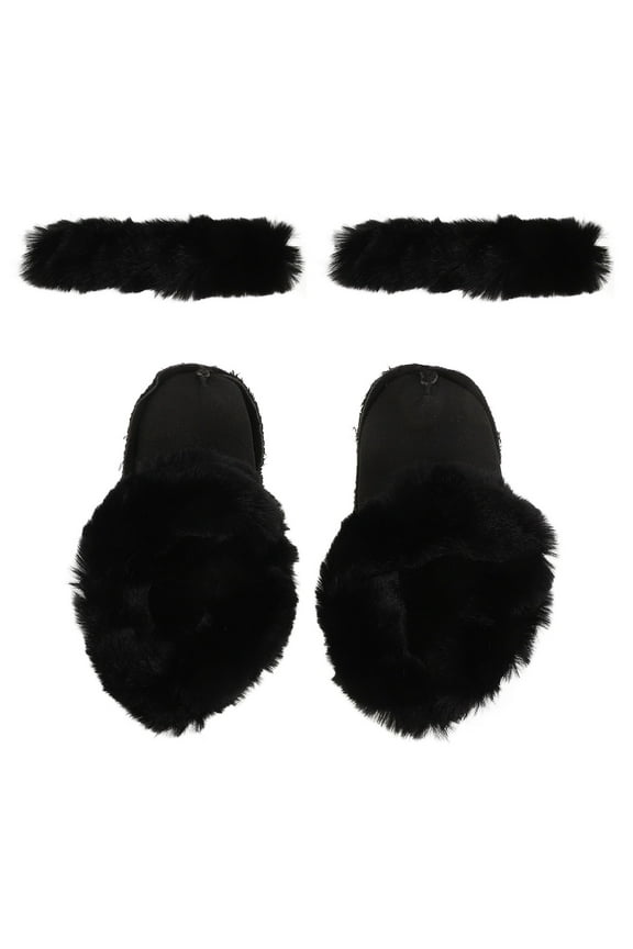 Masteelf Plush Removable Shoe Liners for Winter Clogs, Warm and Cozy, Black, Fits Multiple Shoe Types, Easy to Clean
