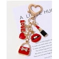 thumbnail image 1 of Viveous Creative Fashion Red Lip Keychain Sparkly Rhinestones Keychain Bling Crystal Car Keychain Women Purse Charms Handbag Hanging Ornament Backpack Keychain, 1 of 10