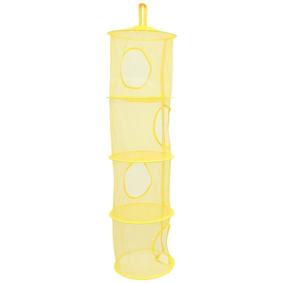 Viveous Foldable 4-compartment Hanging Net Versatile Plush Toy Storage Hanging Net Underwear Drying Mesh Basket